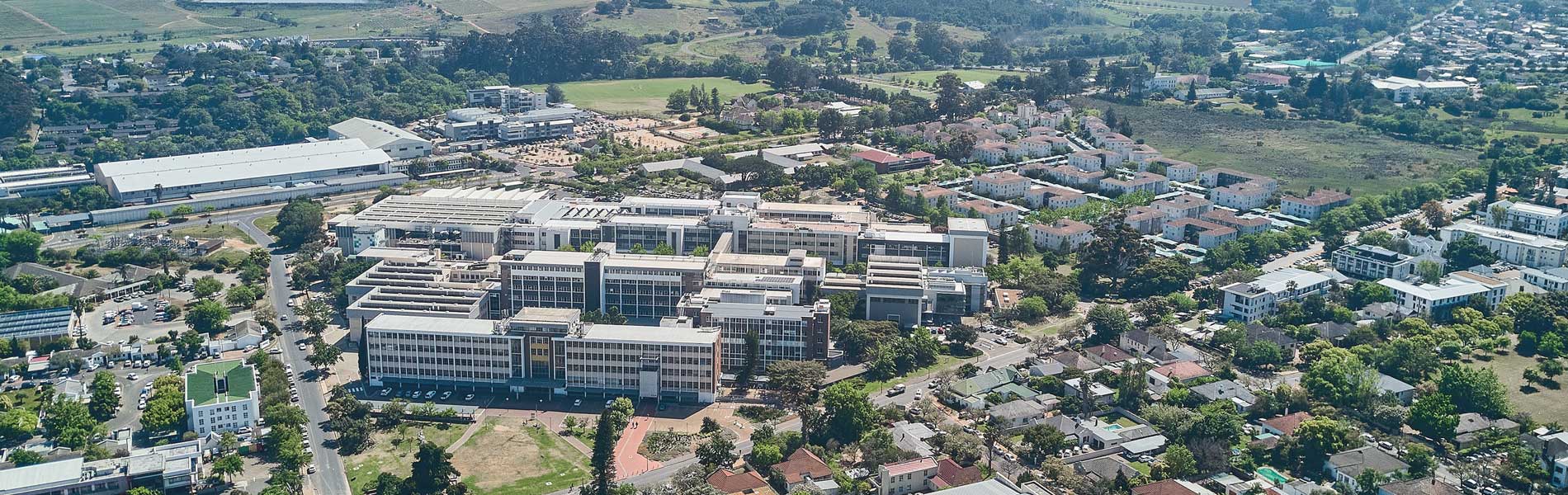 Aerial photo of the Faculty of Engineering, Stellenbosch University.